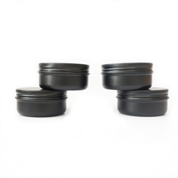 Factory In Stock 50ml Matte Black Aluminum Round Tin Cosmetic Packaging - Aluminum Jar Cream Jar