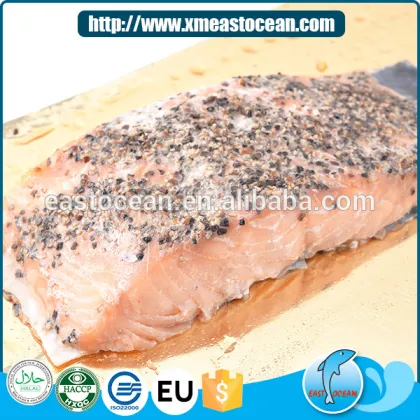 Fresh Japanese food frozen cooked smoked salmon cut wholesale