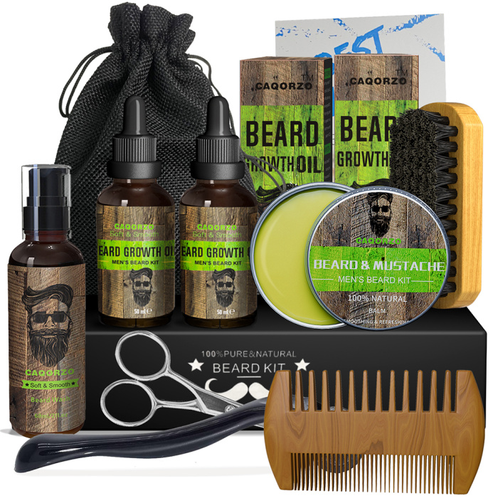 Kit de crescimento de barba do conjunto de 9 peças para homens