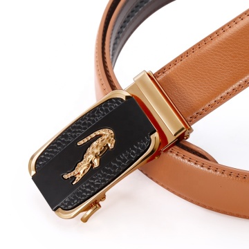 Wholesale Men's Light Brown Leather Belt with Zinc Alloy Buckle: 100% Pure Leather