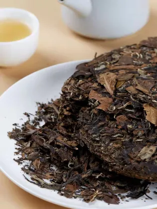 Fuding Shoumei White Tea Cake - Aged Compressed White Tea for Weight Loss, Fujian, China