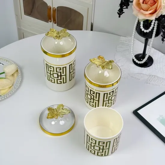 Modern Plastic Food Storage Jar Tea Coffee Table Organizer