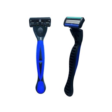 High-Quality Disposable Razor with 6 Stainless Steel Blades & Plastic Handle for Face and Body Shaving