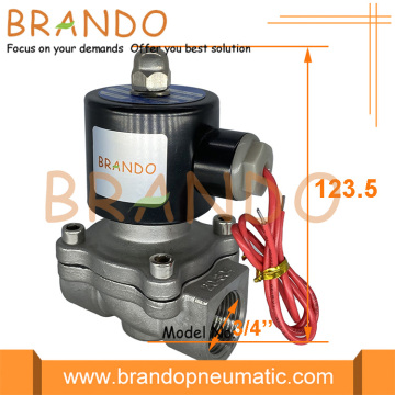 SUW-20 Válvula solenoide de agua de acero inoxidable de 3/4 pulgadas