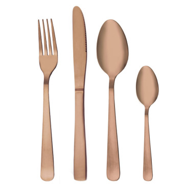 Sanding stainless steel Plated knife fork spoon set