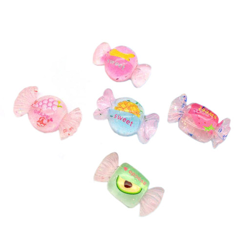 Harz Sweet Candy Flatback Cabochons Schöne Dessert Candy Puppenhaus Essen Schleim Charms Für DIY Scrapbooking Haarspange Dekor