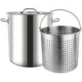 Acero inoxidable 84QUART Stock Pottom con cesta