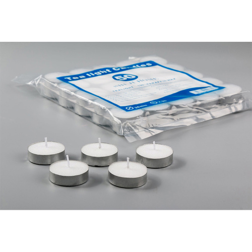 Multi Colored bags packaging white tealight candles