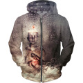 Sudadera con capucha y cremallera Spirit Heart con estampado 3D