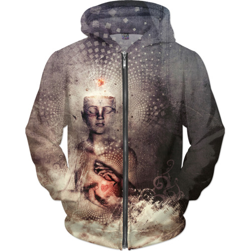 Spirit heart 3D print zip hoodie