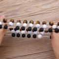 XQNI 9 Designs For Choice with Gray Natural Stone & White Howlite Elasticity Rope Strand Beads Bracelets For Unisex Jewelry Gift