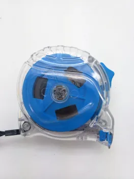 Blue transparent pull tape measure