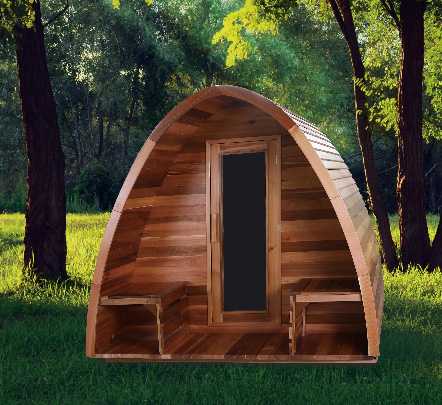 Outdoor rain drop traditional sauna room