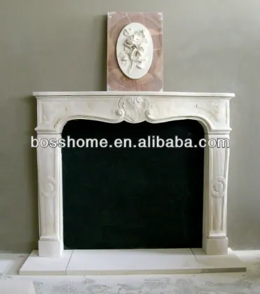 Modern White marble fireplace mantel , made in china fireplace