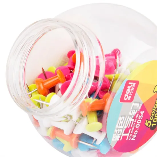 High-Quality 100Pcs Metal Push Pins Colorful Plastic Tacks Thumbtacks for Cork Board, Office, and Home