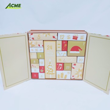 Custom Mini Gold Packaging Box - OEM ODM Christmas Countdown Calendar Arrival Box