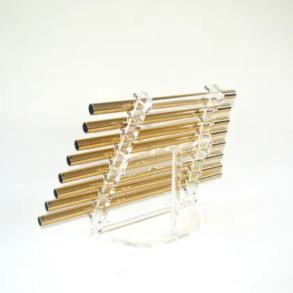 HF Titanium Gold Crystal Singing Harp 8 Tubes Quartz Sound Harp