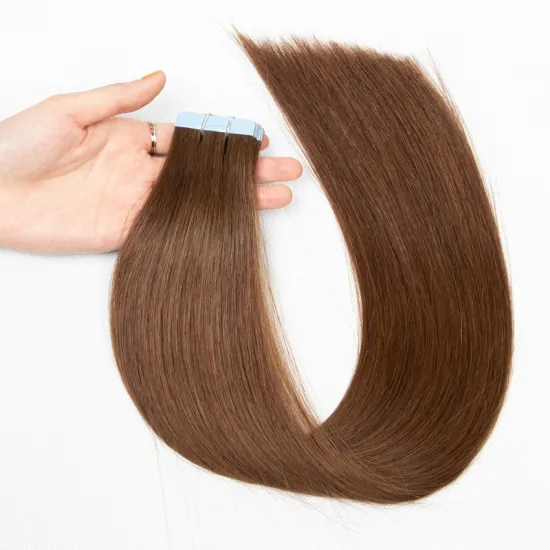 China Natural Color Wholesale Remy Aligned Cuticle Silky Bone Straight Brazilian Hair Remy Tape In Hair Extension Human Straight