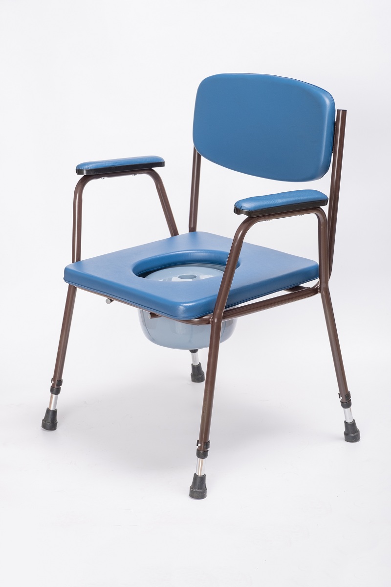 Chaise de commode de chevet, chaise de pot pliante médicale pour adultes, avec godet de commode et gardien de éclaboussures