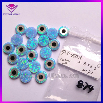 synthetic opal round shape evil eye for 925 Sterling silver necklace