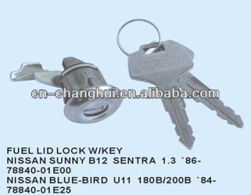 Fuel lid lock with key FOR Nissan SUNNY B12 SENTRA BLUE-BIRD U11 180B / 200B