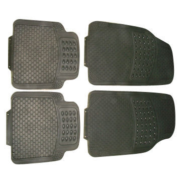 Car Floor Mats, Made of PVC, with Plastic Hook Packing, in Black, Beige and Grey Color