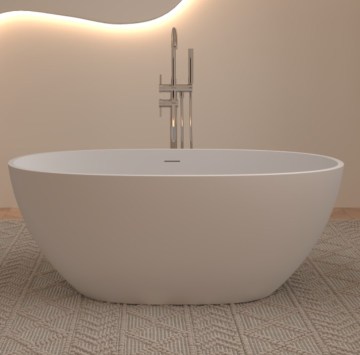 Custom White Matte Modern Freestanding Bathtub 1300mm to 1800mm