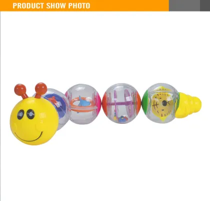 plastic toy rattle bell baby caterpillar toys