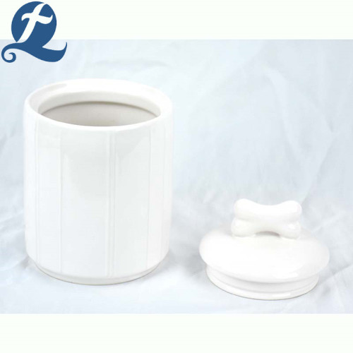 Hot Sale Stripes Factory Price Food Ceramic Jar