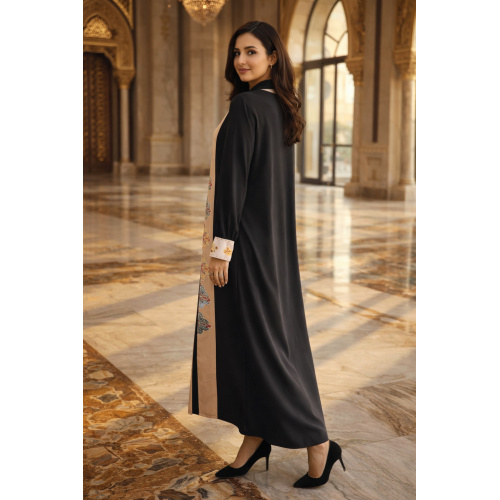 تابلوی کنتراست مشکی پرینت گلدار Abaya