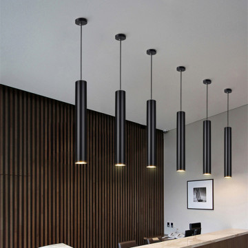 Modern Aluminum Long Tube LED Pendant Lights for Kitchen Island