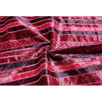 İplik boyalı polyester döşeme jacquard örgü kadife kumaş