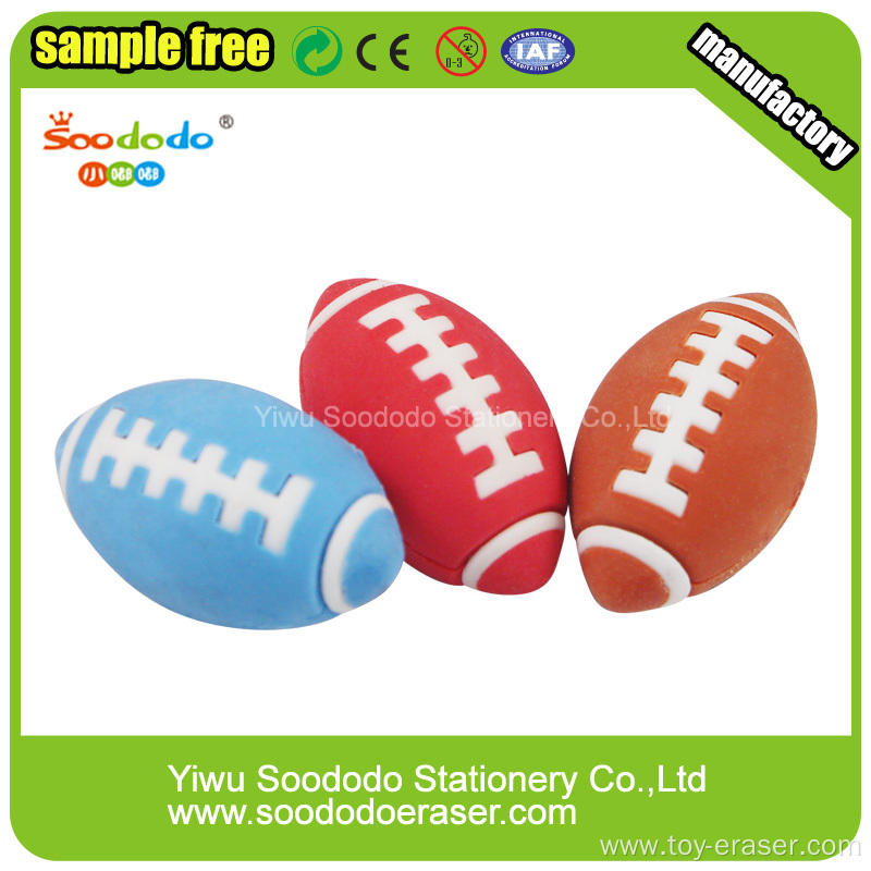 3D Rugby Shaped Eraser ,Wholesale toy gift eraser