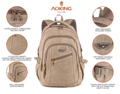 Canvas Shoulder Bag Genuine Computer Backpack Men Backpack Travel Bag