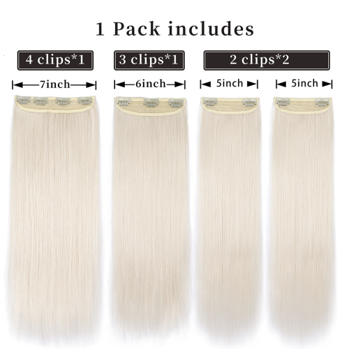 Alileader Synthetic Hair Extensions Straight Clip in Hair Extensions Soft 20 inches 11clip Thick Hair Extensions Clip in