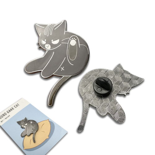 Custom gold plated cat brooches