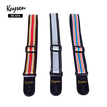 Multicolor Nylon And Geniune Leather Guitar Strap