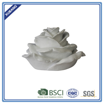 poly resin white modern Blooming rose Figurine