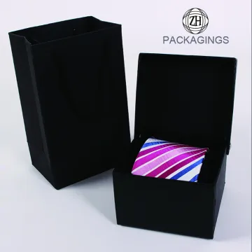Black Cardboard Custom Made Tie Box Set