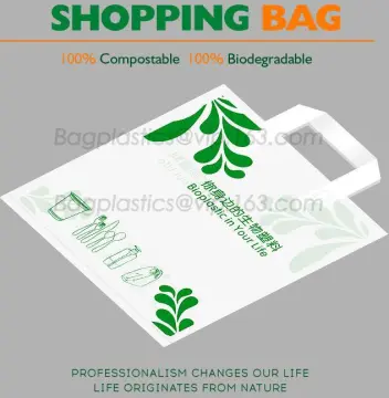 biodegradable shopping plastic bag, Biodegradable Plastic Merchandise Bags, handle plastic corn starch based biodegradable bag