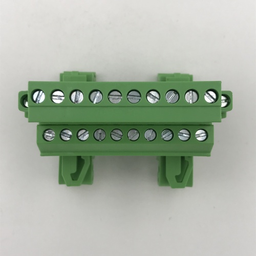 Din rail mounted terminal block with fixed screws