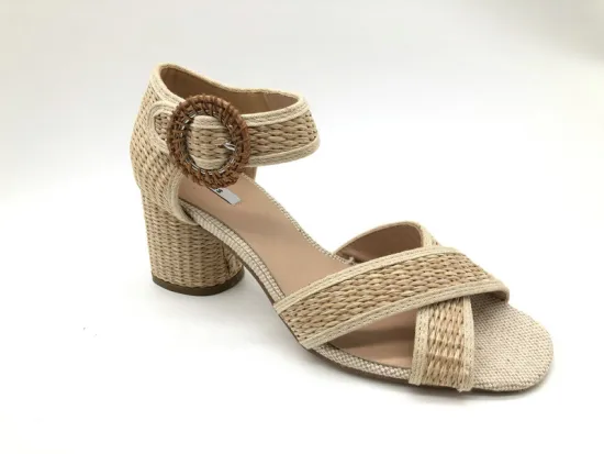 Ladies  open round toe chunky heel sandal