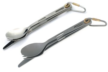 Three-piece folding Titanium tableware