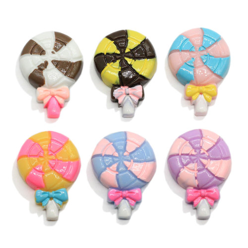 Round Rainbow Color Lollipops Flatback Candy Resin Charms for Fashion Earring Making Slime  Accessory