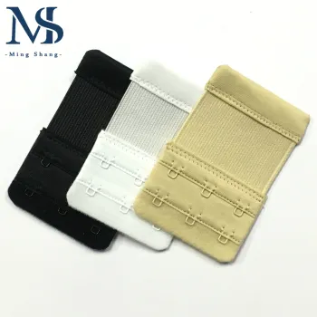 Mingshang Bra Extender Elastic 3 Hook 2 Row Soft Comfortable Hook and Eye Intimates Accessory for Lingerie