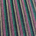 Lebendiger, metallisch gestreifter, plissierter, dicker Polyester-Strickstoff