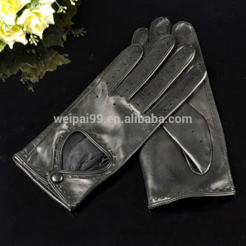 Breathable summer short ladies sheepskin leather driver glove