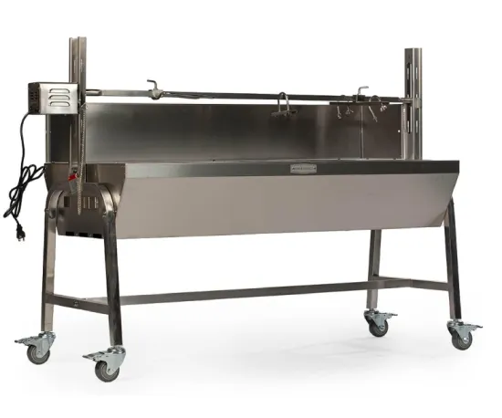 Adjustable Height Outdoor BBQ Rotisserie: Large Stainless Steel Hog and Lamb Spit Roaster Grill