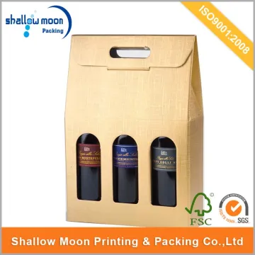 Wholesale Cheap Kraft Paper Wine Packaging Box With Window