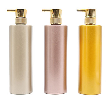 Golden Pump Rose Gold Shampoo Bottles & PET Plastic Lotion Containers - 300ml to 1000ml
